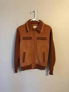 Vintage Arrow Suede Cowhid Leather Sweater Jacket. Siz Medium  - Picture 1 of 11