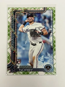 2025 Topps Holiday - Green Plaid SP - #H72 Connor Norby RC - Bild 1 von 3