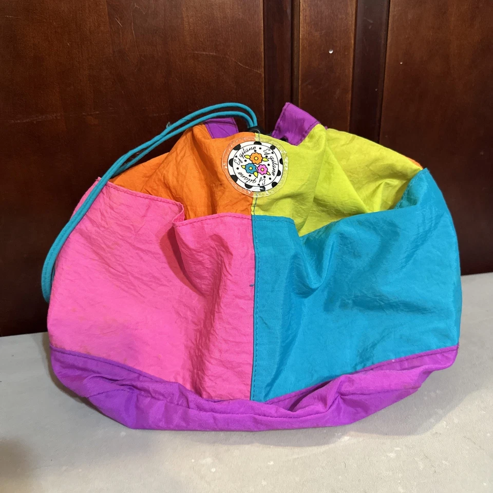 Mochila vintage EJ Gitano multicolor años 80 con cordón  Foto 1 de 4