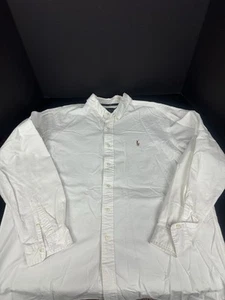 Rare VTG RALPH LAUREN Yarmouth Button Dress Shirt 90s Polo Off White Ivory XXL - Picture 1 of 7