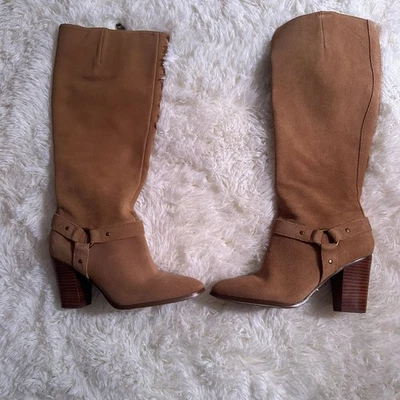 Винтажные замшевые сапоги до колена Ralph Lauren: верблюжья кожа, размер 9,5 -, - Изображение 1 из 4