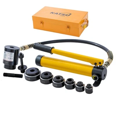 KATSU 405193 8pcs Hydraulic Knockout Hole Punch Driver Tool Set Kit 22-60mm