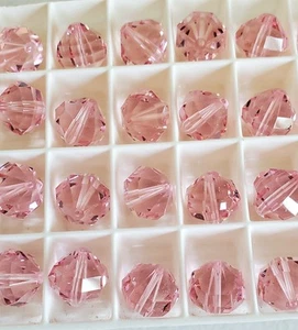 Vintage Swarovski 5004 12mm Geometric beads, Light Rose (6pcs) Rare  - Picture 1 of 3