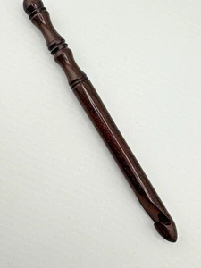 Beautiful Hand carved BROWN EBONY  WOOD  YARN  CROCHET HOOK  size N - Picture 1 of 2