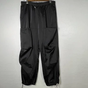 Zara Hose Satin Cargo Jogger Style schwarz hoher Bund Lagenlook Gr. Medium - Bild 1 von 13
