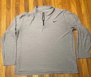 Nike Suéter Para Hombres XL Gris Manga Larga Media Cremallera Sudadera Logo Atlético Dri Fit - Imagen 1 de 3