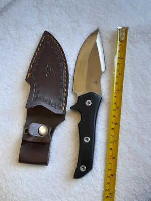 Survival Heavy Duty Stainless Steel Fixed Knife with Decorated Leather Sheath - image 1 of 4