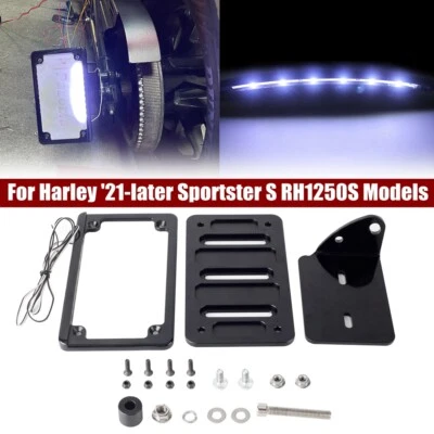 Side Mount License Plate Bracket Holder w/LED For Harley Sportster RH1250S 21-24 - Image 1 of 4