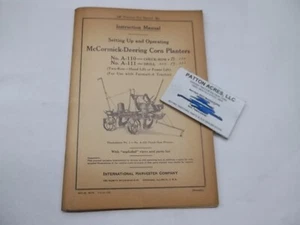 Instruction Manual for McCormick-Deering Farmall Corn Planters A-110 A-111 - Picture 1 of 3