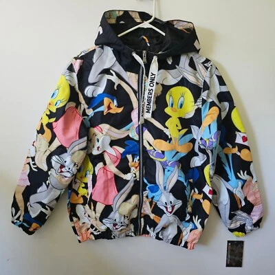 Looney Tunes Members Only Jacket S Bugs Bunny Tweety Rare Cartoon Windbreaker - Image 1 of 4