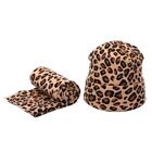 2pcs Winter Women Wool Hat Scarf Set Leopard Printing Spots Outdoor