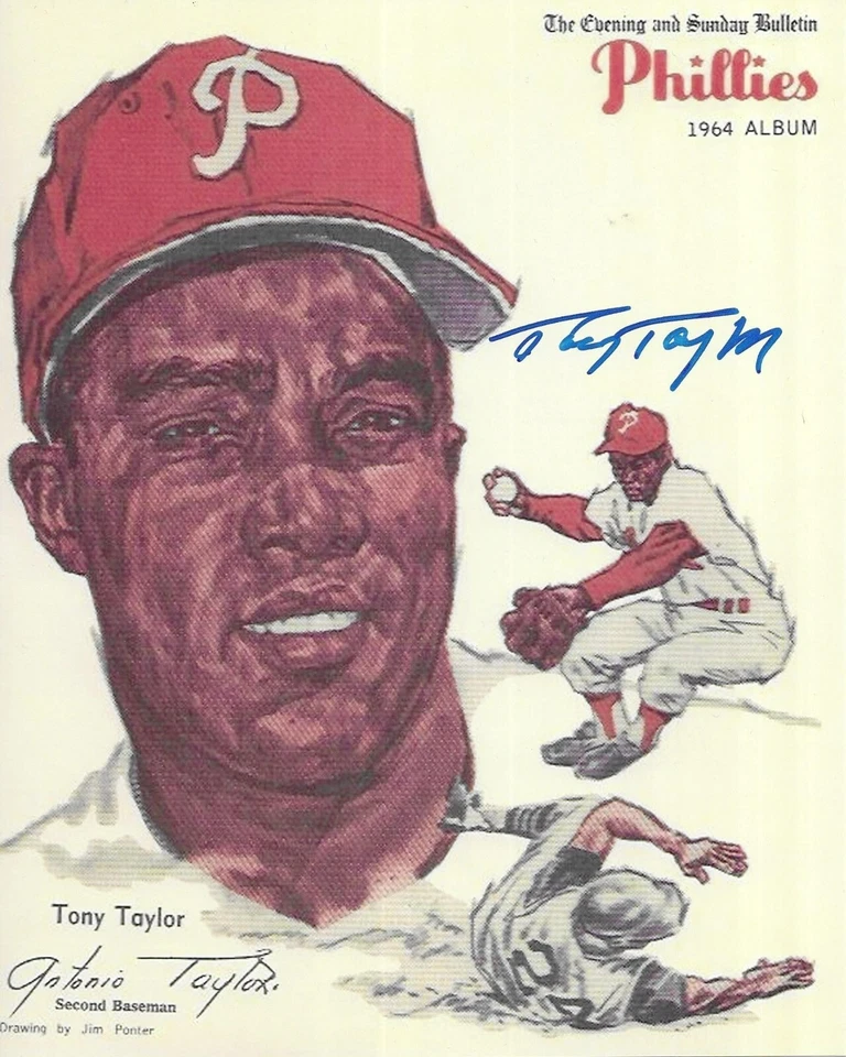 TONY TAYLOR Signed Autographed 8x10 Baseball Photo Philadelphia Phillies COA - Image 1 of 1