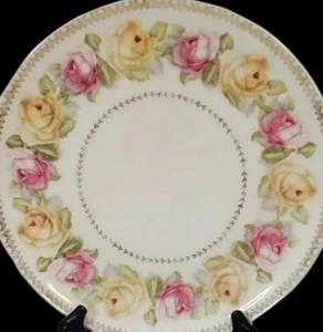 Antique Z.S. & Co. Bavaria Decorated Display Plate Floral roses pattern - Picture 1 of 8