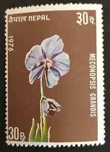 NEPAL - 1976 FLOWERS. 30P MECONOPSIS GRANDIS NHM SG 340 - Picture 1 of 1