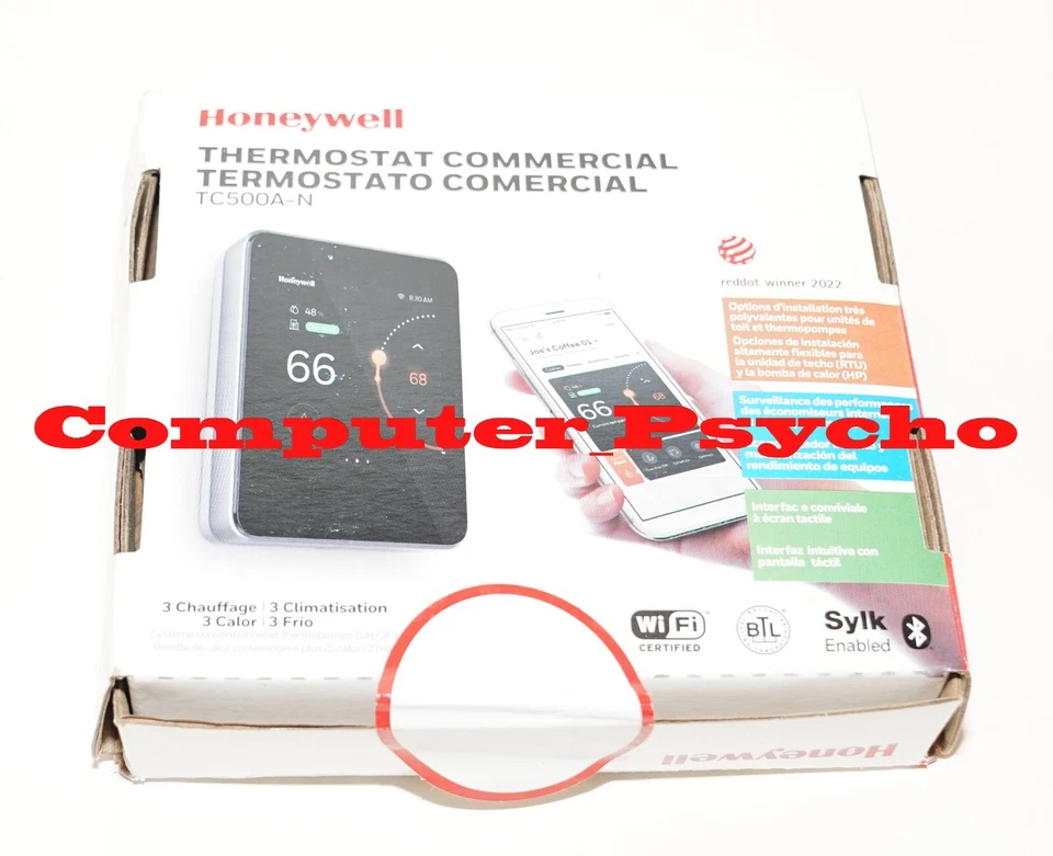HONEYWELL TC500A-N COMMERCIAL WIFI TOUCHSCREEN THERMOSTAT TC500A-N  3 HEAT/COOL - Image 1 of 4