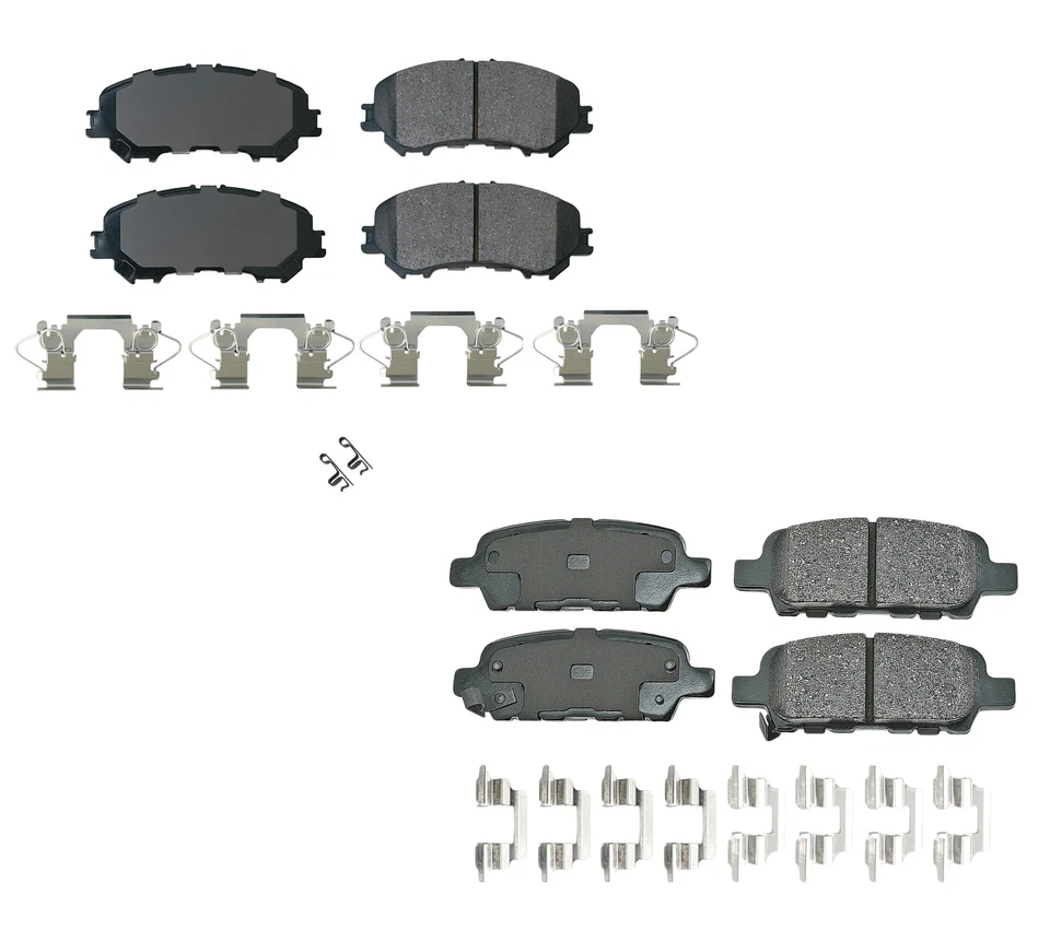 Akebono ProACT Front and Rear Ceramic Brake Pad Kit For Nissan Rogue 2-Row Seat - Image 1 of 1