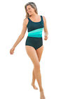 Swimsuits For All Women's Plus Size Colorblock One-Piece  Swimsuit