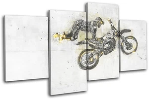 Motorcross MTX Stunt Grunge Sports MULTI CANVAS WALL ART Picture Print - Picture 1 of 1