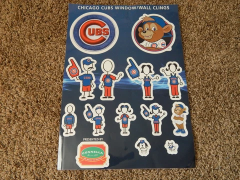 CHICAGO CUBS MLB 7/17/16 SGA WINDOW WALL CLINGS STICKER DECALS #14 CLARK MASCOT Cover