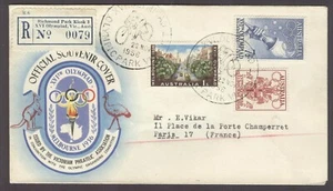 AUSTRALIA 1956 Olympic Games Melbourne Registered cover Cycling Kiosk 3 RRR - Picture 1 of 2