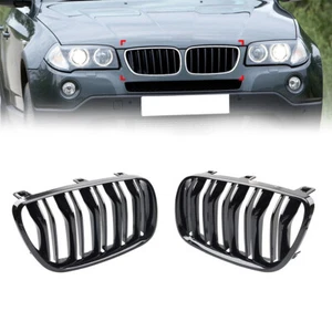 Griglia radiatore rene paraurti anteriore doppia linea per BMW X3 E83 Facelift 2006-10 - Foto 1 di 11