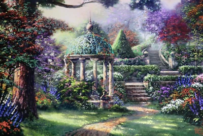 Thomas Kinkade Gaxebo of Prayer Print 18x27 Signed and NUMBERED 8 / 195 - Image 1 of 4
