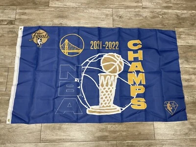 Golden State Warriors 2022 CHAMPIONS 3x5 Ft Banner Flag 2022 Playoffs The Finals - Image 1 of 4