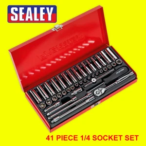 Juego de enchufes cromados Sealey Premier AK690 41 piezas 1/4" SQ Square Drive - Imagen 1 de 2