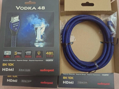 Audioquest VODKA 48 HDMI Cable,8k Ultra HD Video,48Gbps,10%Silver,1m-3m - Image 1 of 4