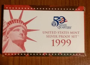1999 S US Mint Silver Proof Set 10 coins- (w/COA and original mint packaging) - Picture 1 of 4
