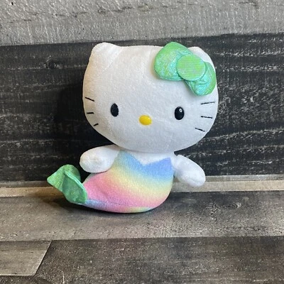 Hello Kitty Rainbow Tail Mermaid TY Sanrio Small Plush - Image 1 of 4