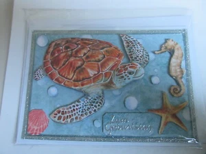 Tarjeta, cumpleaños, marítimo, animales acuáticos, único, pieza 2,-- € ¡con sobre!!! - Imagen 1 de 5