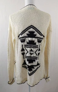 Maurices Womens Open Front Sweater Cardigan Medium Boho Aztec Print Cotton XL - Picture 1 of 8
