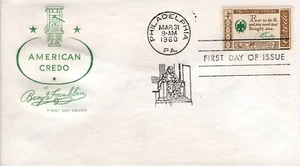 USPS #1140 Farnam First Day Cover 1960-61 4¢ Benjamin Franklin ST3291 - Picture 1 of 3