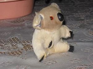 Antique Old 60s Brown Beige Koala Bear Real Fur - Picture 1 of 4