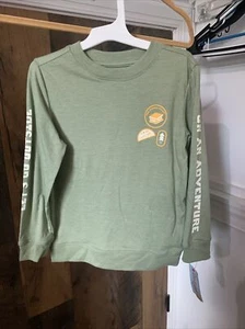 Kids Green Camping Long Sleeve Graphic Tee by Cat & Jack, Size XS 4/5 - Picture 1 of 5