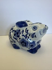 Large Blue Floral Bunny Centrum Ceramic Mint! - Picture 1 of 15