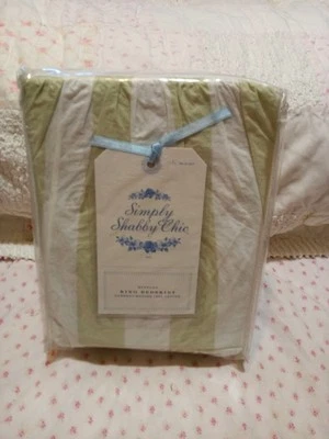Simply Shabby Chic ~ King ~ Rosa Británica ~ Volantes Polvo ~ Raya Cabana Salvia Foto 1 de 4
