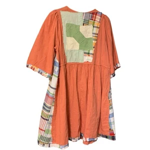 Upcycling Tunika Kleid L Artsy Lagenlook Festival Boho Chic Prairie Texas Bell - Bild 1 von 12