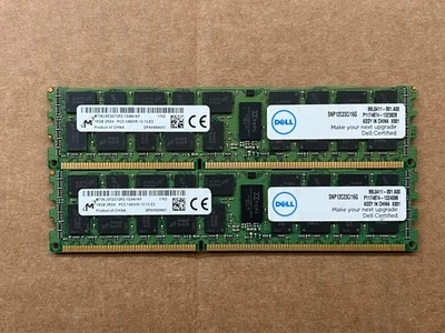 LOT OF 2 Micron 32Gb 2Rx4 PC3-14900R DDR3 MT36JSF2G72PZ-1G9N1KF Server RAM - Image 1 of 4