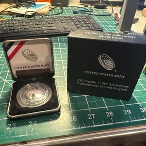 2019 Apollo 11 50th Anniversary Commemorative One Dollar Proof Silver Coin - Picture 1 of 4
