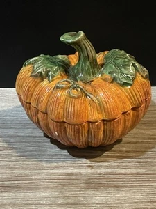 Calabaza con Tapa Extraíble Plato de Caramelo Halloween Acción de Gracias Otoño Decoración Cerámica - Imagen 1 de 17