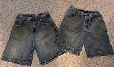 Lote (2) pares de pantalones cortos Jnco Jeans ambos talla 33 años 90 vintage Foto 1 de 4