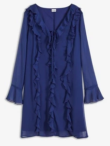 Neu Kleid mit Volants Gr. 34 Mitternachtsblau Cocktailkleid Kurzes Partykleid - Bild 1 von 1