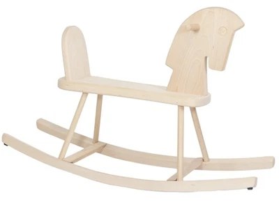 Cheval à bascule bois hêtre – jouet enfant naturel - Photo 1/4