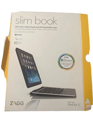 Funda con teclado tipo folio libro delgado Zagg para Apple iPad Air 2 ZaggKeys ID6ZF2-BB0 Foto 1 de 2
