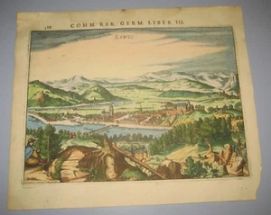 Lintz Linz Austria Copperplate Engrave Commentariorum Rerum Germanicarum III - Picture 1 of 2
