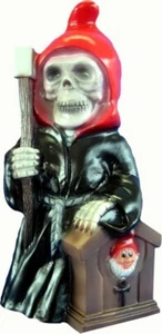 Gartenzwerg Sensenmann Figur Zwerg Tod mit Sense H 34 cm aus Kunststoff - Bild 1 von 3