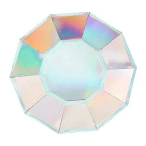 25 Iridescent 9" Dinner Paper Plates Party Disposable Home Tableware - Picture 1 of 9