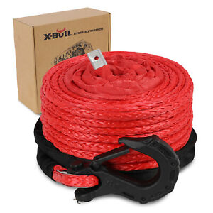 X-BULL Dyneema Red Synthetic Winch Rope 3/8" x 100ft 23,809 Lbs 4WD Cable